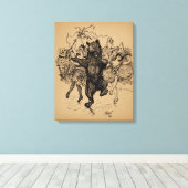 Toile Danse Ours Cirque Vintage Art (Insitu (Plancher de Bois))