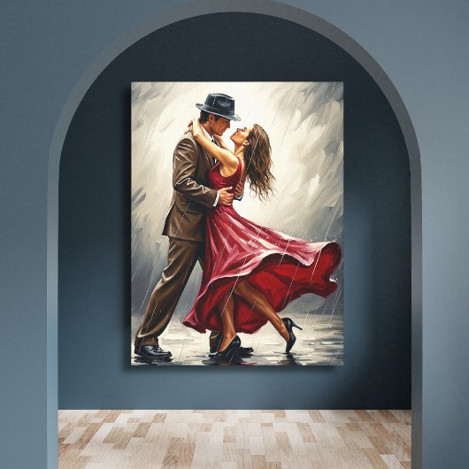 Toile Danse Romantique sous la Pluie