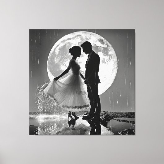 Toile "Danser sous la pluie – Romance au clair de lune" (Recto)
