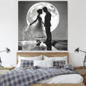 Toile "Danser sous la pluie – Romance au clair de lune" (Insitu(Chambre))