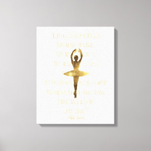 Toile Danseur classique inspiré d'or de citation de