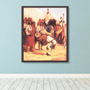 Toile Danseur de bison Amérindiens vintage par Cassidy