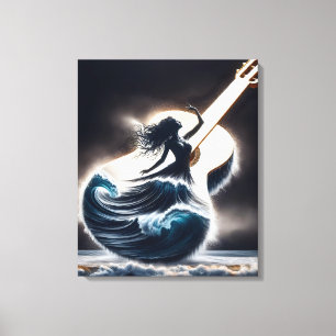 Toile Danseur de vague à la guitare