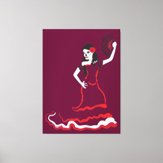 Toile danseur du crâne à sucre espagnol : violet profond