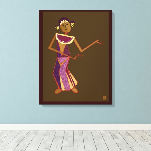 Toile Danseur thaïlandais - dame (Insitu (Plancher de Bois))