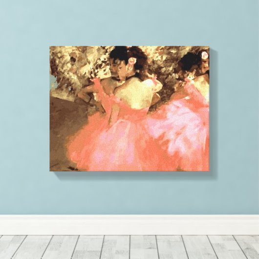 Toile Danseurs en rose par Degas Wrapped Canvas (Insitu (Plancher de Bois))