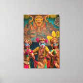 Toile Danseurs masqués de Bali indonésien (Recto)