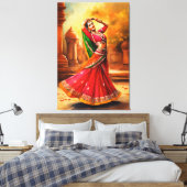 Toile Danseuse indienne gracieuse dans l'attrait vibrant (Insitu(Chambre))