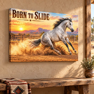 Toile Dapple Gray Quarter Horse Né pour Glisser au Couch