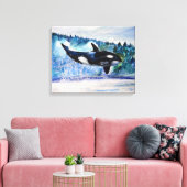 Toile d'aquarelle de baleine Orca (Insitu(Salon))