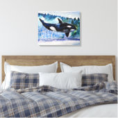 Toile d'aquarelle de baleine Orca (Insitu(Chambre))