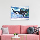 Toile d'aquarelle de baleine Orca (Insitu(Salon))