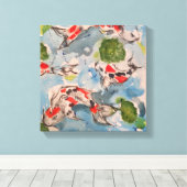 toile d'aquarelle japonaise Koi Imprimer 12x12 (Insitu (Plancher de Bois))