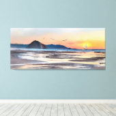 Toile d'aquarelle Morro Bay Sunset Sail Imprimer (Insitu (Plancher de Bois))