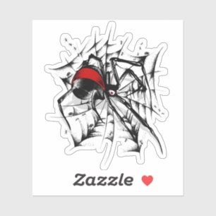 Toile d'araignée rouge Sticker en vinyle coupé s