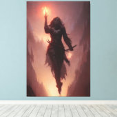 Toile Dark sorceress casting a flame spell (Insitu (Plancher de Bois))