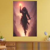Toile Dark sorceress casting a flame spell (Insitu(Salon))