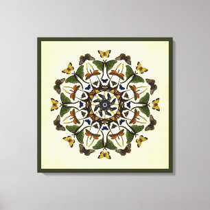 Toile d'art à ailes de kaléidoscope de papillon