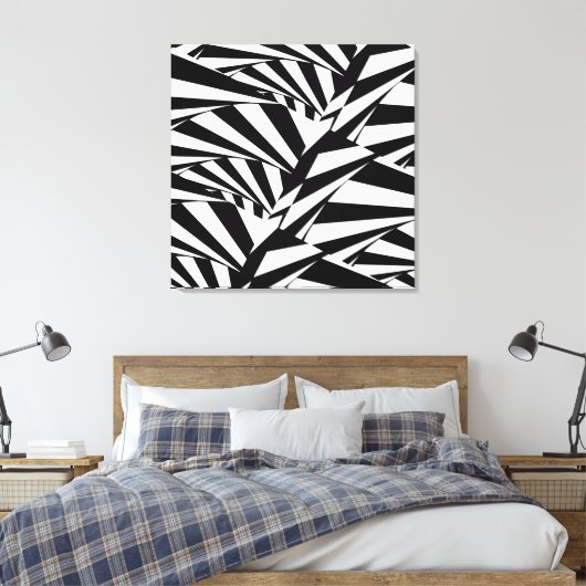 Toile d'art Abstraite en noir et blanc (Insitu(Chambre))