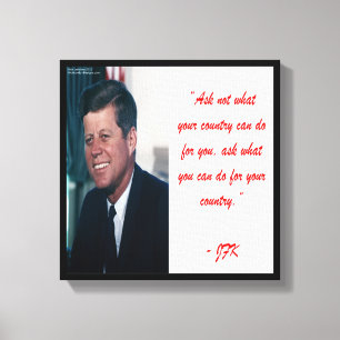 Toile d'art citation JFK & Ne demandez pas de Rick