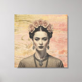 Toile d'art couronne rustique Frida Rose (Recto)