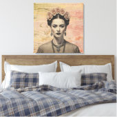 Toile d'art couronne rustique Frida Rose (Insitu(Chambre))