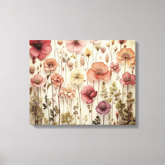 Toile d'art de jardin de fleurs séchées