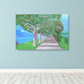 toile d'art du lac de Côme (Insitu (Plancher de Bois))