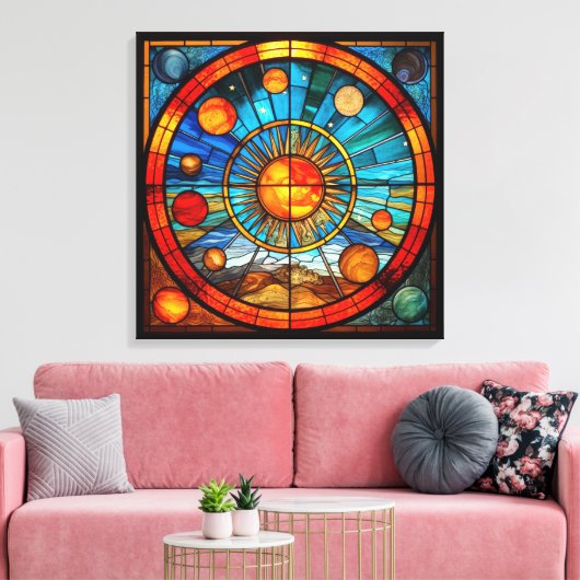 Toile d'art du système solaire en verre tendu (Insitu(Salon))