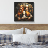 Toile d'art du zodiaque Gémeaux (Insitu(Chambre))
