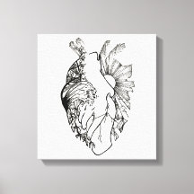 Toile d'art en forme d'encre noire et blanche