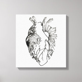 Toile d'art en forme d'encre noire et blanche