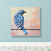 Toile d'art enrobée de Bleu des Rocheuses (Insitu (Plancher de Bois))