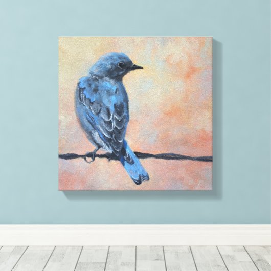 Toile d'art enrobée de Bleu des Rocheuses (Insitu (Plancher de Bois))