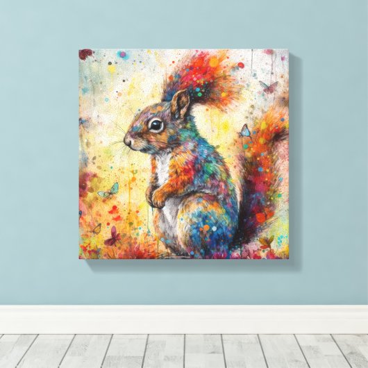 Toile d'art moderne d'écureuil coloré (Insitu (Plancher de Bois))