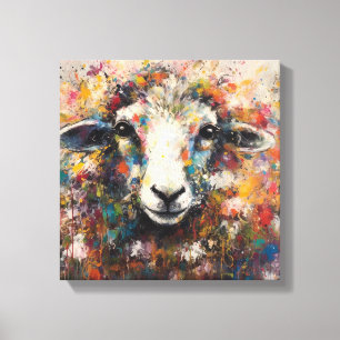 Toile d'art mouton coloré moderne Imprimer