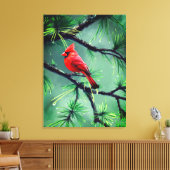 Toile d'art mural rouge Cardinal Oiseau (Insitu(Salon))
