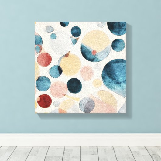 Toile d'art murale en aquarelle des cercles Abstra (Insitu (Plancher de Bois))