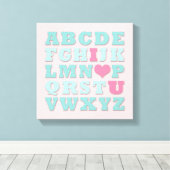 Toile d'art murale Turquoise Giraffe Pierre rose A (Insitu (Plancher de Bois))