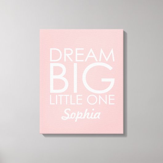 Toile d'Art Personnalisée Dream Big Little One Ros (Recto)