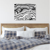 Toile d'art rayé noir et blanc (Insitu(Chambre))