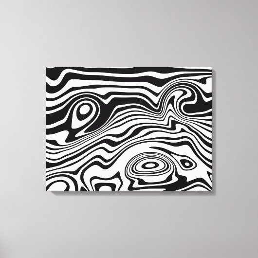 Toile d'art rayé noir et blanc (Recto)