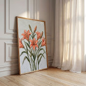 Toile d'art texturée au lys - Décoration florale m