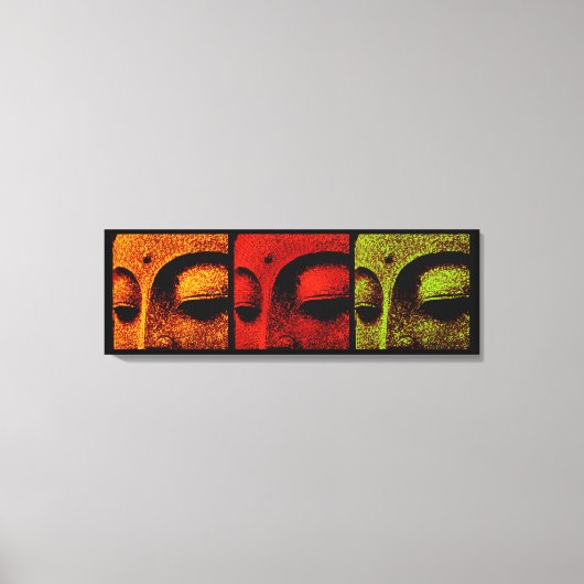 Toile d'art triptyque Bouddha Visages (Recto)