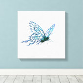 Toile d'art unique papillon bleu - Style dessiné à (Insitu (Plancher de Bois))