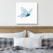 Toile d'art unique papillon bleu - Style dessiné à (Insitu(Chambre))
