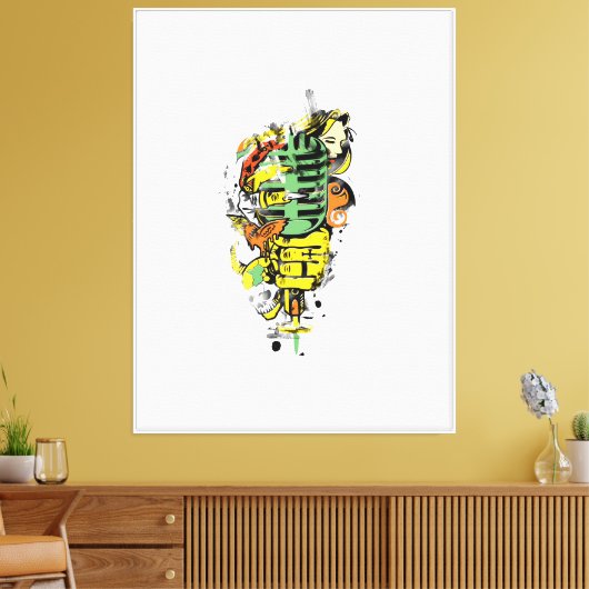 Toile d'art vectoriel de microphone 30" x 40" (Insitu(Salon))