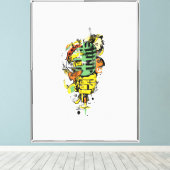 Toile d'art vectoriel de microphone 30" x 40" (Insitu (Plancher de Bois))