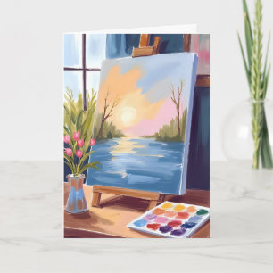 Toile d'artiste Carte de peinture à l'aquarelle