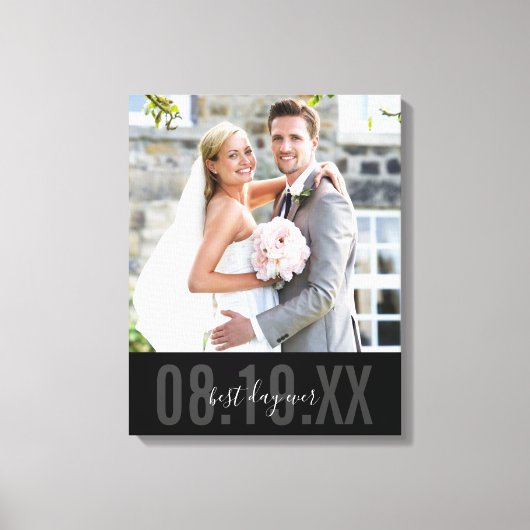 Toile DATE DE PHOTO DE MARIAGE type mignon monochrome no (Recto)
